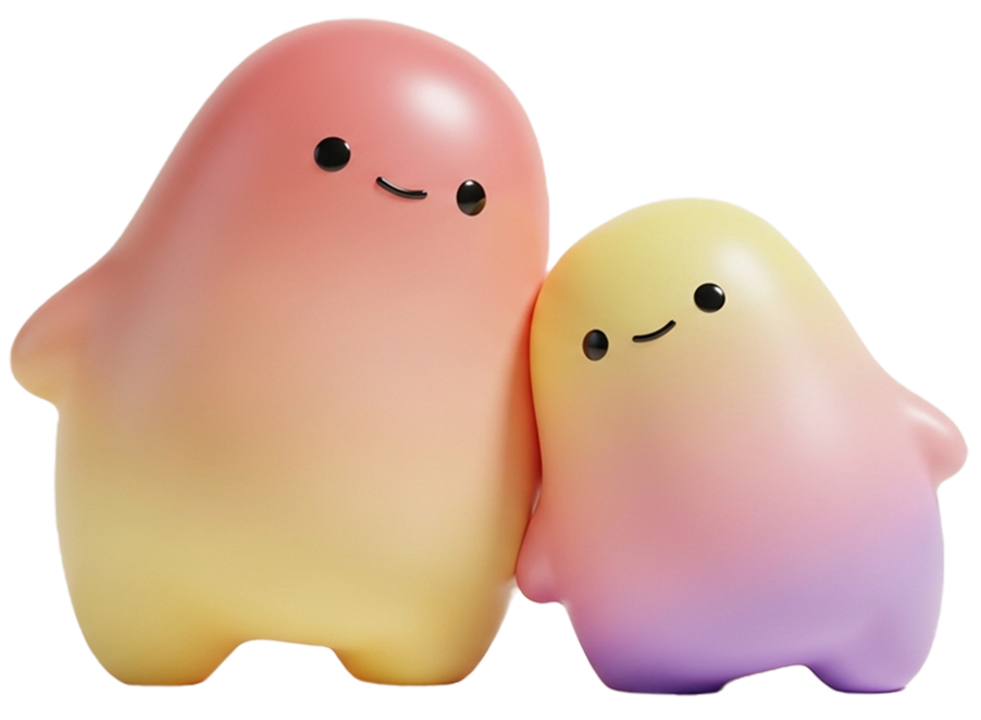 이모지 복사 도구를 상징하는 귀여운 캐릭터 일러스트